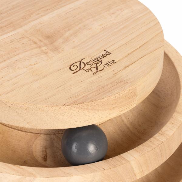 Kratzbaum Holz Designed by Lotte Inez 2 in 1 - Katzenspielzeug und Kratzsäule